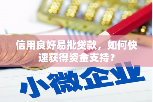 三元信用良好易批贷款，如何快速获得资金支持？
