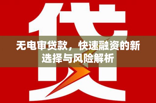三元无电审贷款，快速融资的新选择与风险解析