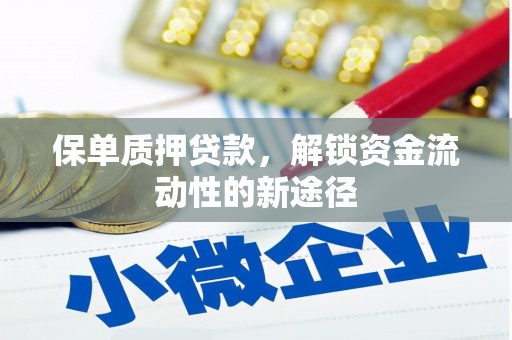 三元保单质押贷款，解锁资金流动性的新途径