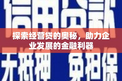 三元探索经营贷的奥秘，助力企业发展的金融利器