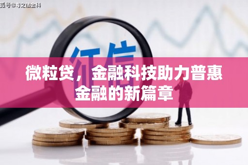 三元微粒贷，金融科技助力普惠金融的新篇章