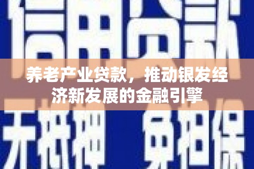 三元养老产业贷款，推动银发经济新发展的金融引擎