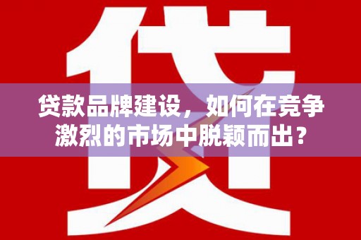 三元贷款品牌建设，如何在竞争激烈的市场中脱颖而出？