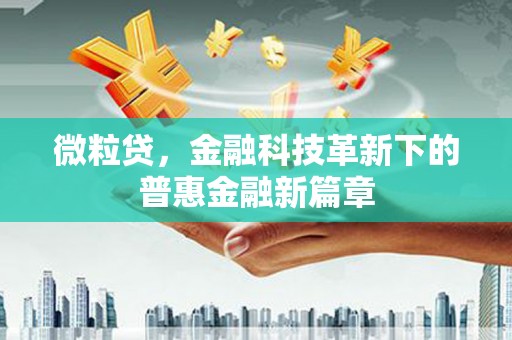 三元微粒贷，金融科技革新下的普惠金融新篇章