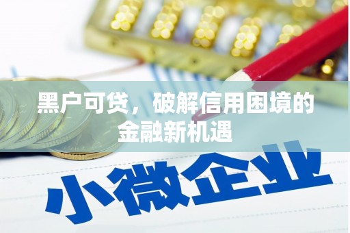 三元黑户可贷，破解信用困境的金融新机遇